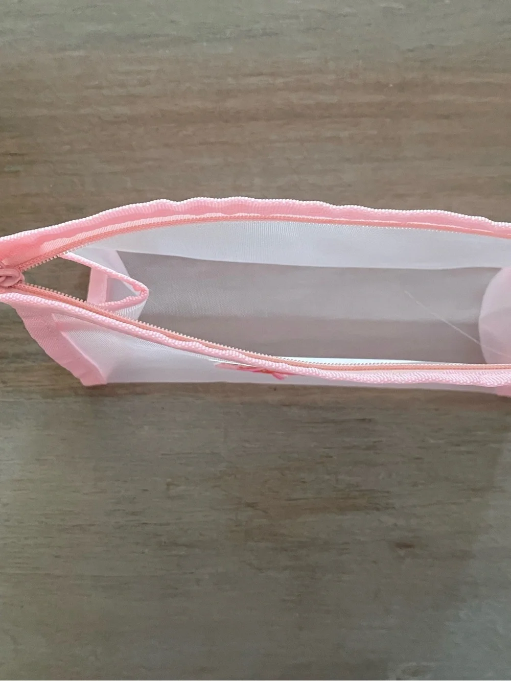 Haus of Brilliance Pink Mesh Pouch with Colorful Fish Appliqués